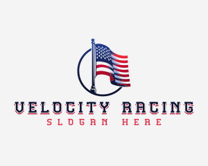 Patriotic American Flag Logo