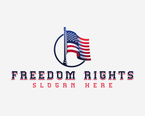 Patriotic American Flag logo design