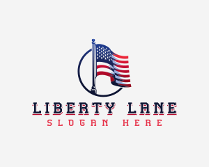 Patriotic American Flag logo design