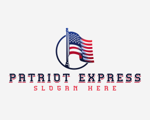 Patriotic American Flag logo design