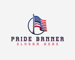 Patriotic American Flag logo design