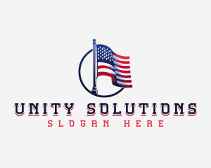 Patriotic American Flag logo design