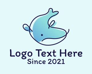 Marine Animal - Humpback Whale Doodle logo design