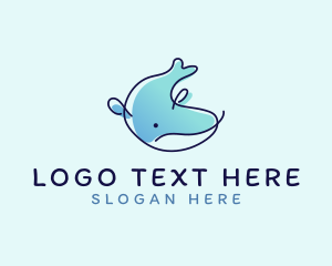 Character - Humpback Whale Doodle logo design