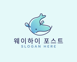 Humpback Whale Doodle logo design