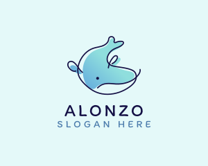 Humpback Whale Doodle logo design