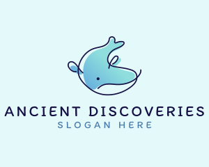 Humpback Whale Doodle logo design