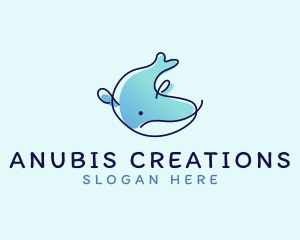 Humpback Whale Doodle logo design