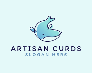 Humpback Whale Doodle logo design