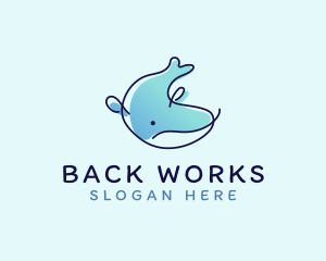 Humpback Whale Doodle logo design