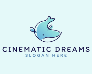 Humpback Whale Doodle logo design