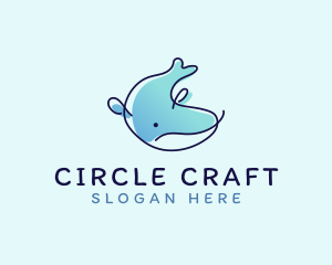 Humpback Whale Doodle logo design