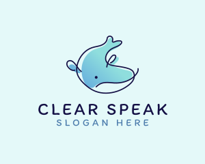 Humpback Whale Doodle logo design