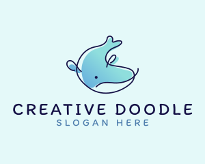 Doodle - Humpback Whale Doodle logo design