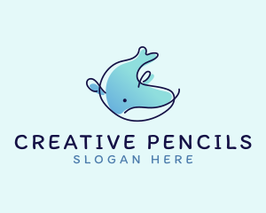 Humpback Whale Doodle logo design