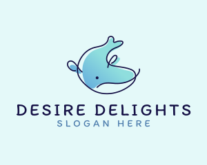 Humpback Whale Doodle logo design