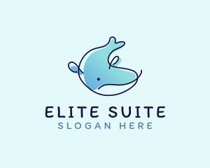 Humpback Whale Doodle logo design