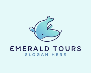 Humpback Whale Doodle logo design