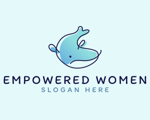 Humpback Whale Doodle logo design