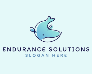 Humpback Whale Doodle logo design