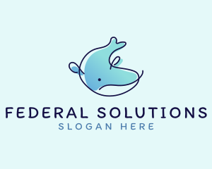 Humpback Whale Doodle logo design