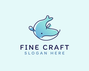 Humpback Whale Doodle logo design