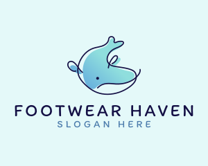 Humpback Whale Doodle logo design