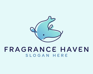 Humpback Whale Doodle logo design