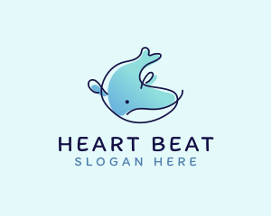 Humpback Whale Doodle logo design