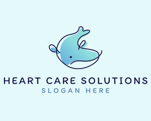 Humpback Whale Doodle logo design