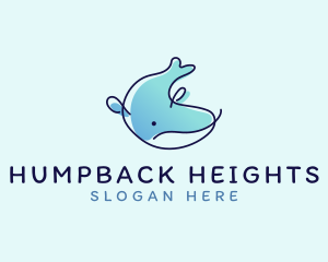 Humpback Whale Doodle logo design