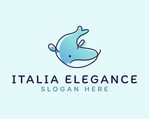 Humpback Whale Doodle logo design