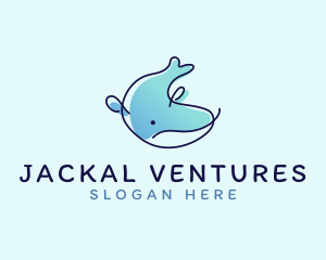 Humpback Whale Doodle logo design