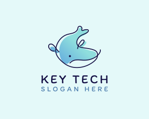 Humpback Whale Doodle logo design