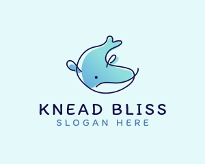 Humpback Whale Doodle logo design