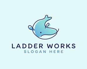 Humpback Whale Doodle logo design