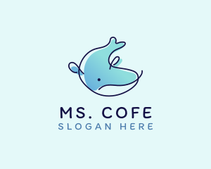 Humpback Whale Doodle logo design