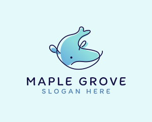 Humpback Whale Doodle logo design