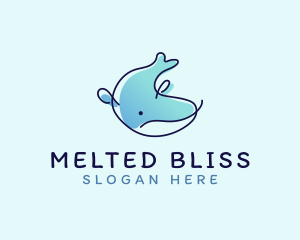 Humpback Whale Doodle logo design