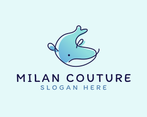 Humpback Whale Doodle logo design