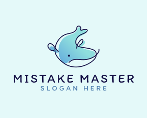 Humpback Whale Doodle logo design