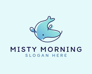 Humpback Whale Doodle logo design