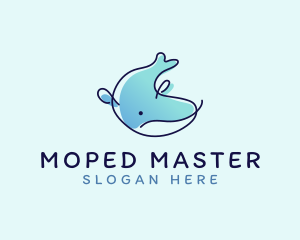 Humpback Whale Doodle logo design