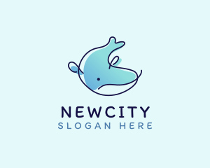 Humpback Whale Doodle logo design