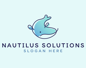 Humpback Whale Doodle logo design