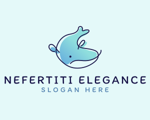 Humpback Whale Doodle logo design