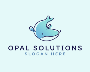 Humpback Whale Doodle logo design