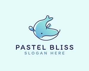 Humpback Whale Doodle logo design