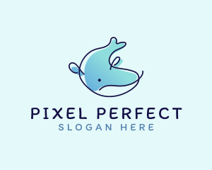 Humpback Whale Doodle logo design