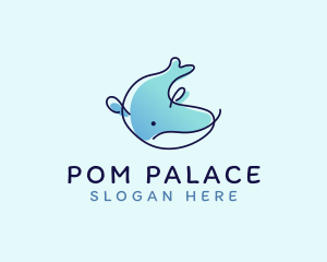 Humpback Whale Doodle logo design